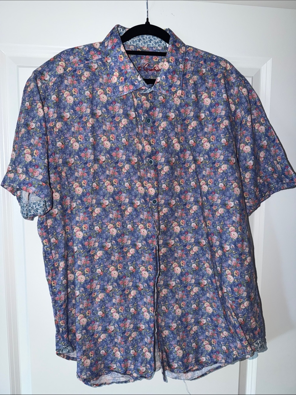 Robert Graham Short-Sleeve Floral Button-Down Shirt - Blue & Pink